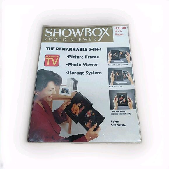 Showbox Photo Viewer Holds 40 4x6 Photos, New In The Box. Vintage Grannycore - Picture 1 of 9
